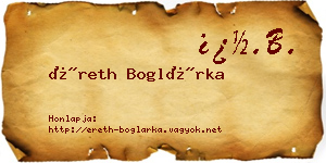 Éreth Boglárka névjegykártya